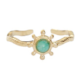 Bague dorée vert soleil